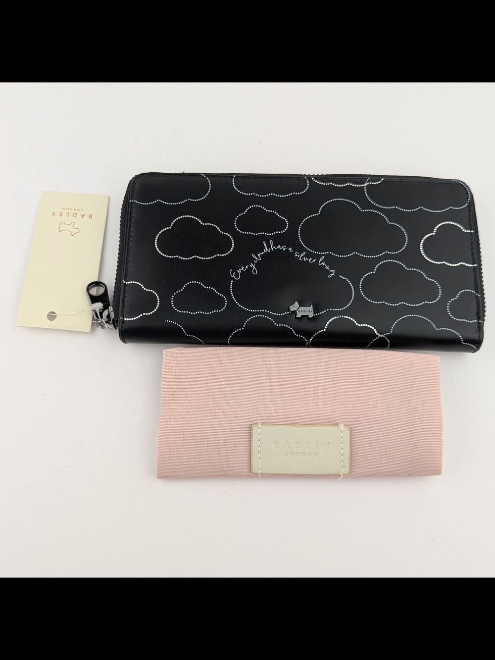Radley London Leather "Every Cloud Has A  Silver Lining" Zip-Around Wallet